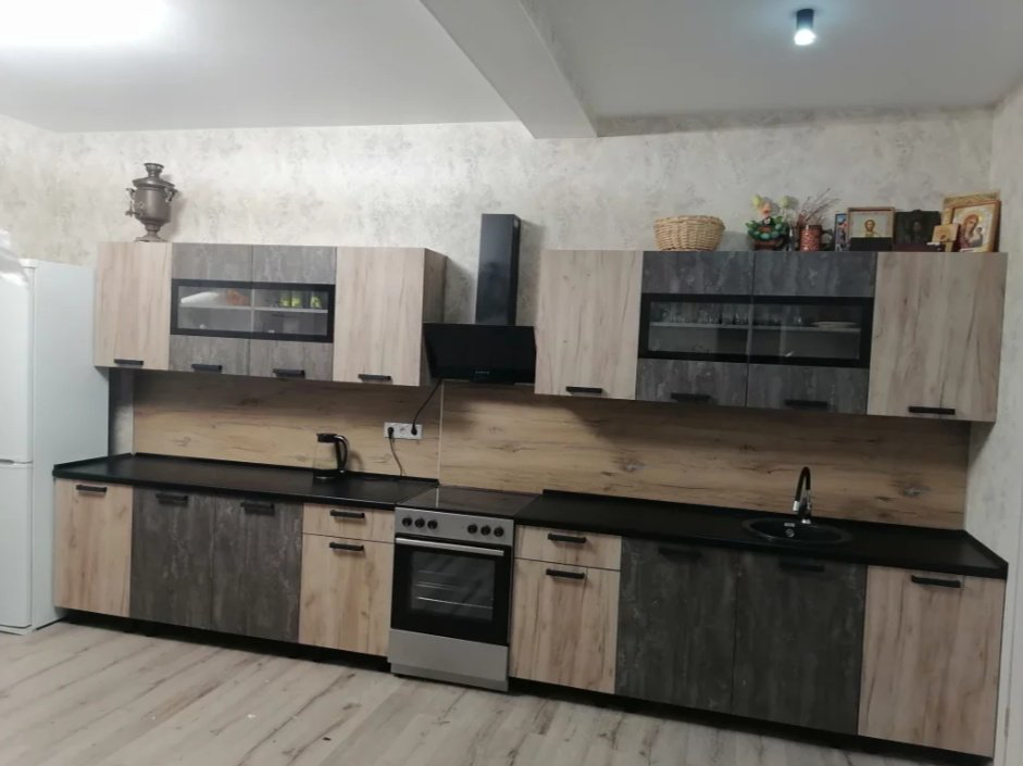 Кухонный гарнитур DOMA , 360x220х60 см, ЛДСП, серый, коричневый купить,NaN