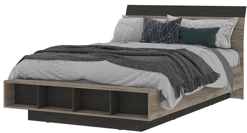 Кровать Doma Eding 8451 160x200см с матрасом темно-серый/темно-коричневый купить,NaN