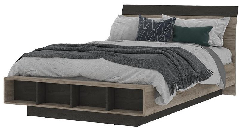 Кровать Doma Eding 8451 160x200см с матрасом темно-серый/темно-коричневый купить,NaN