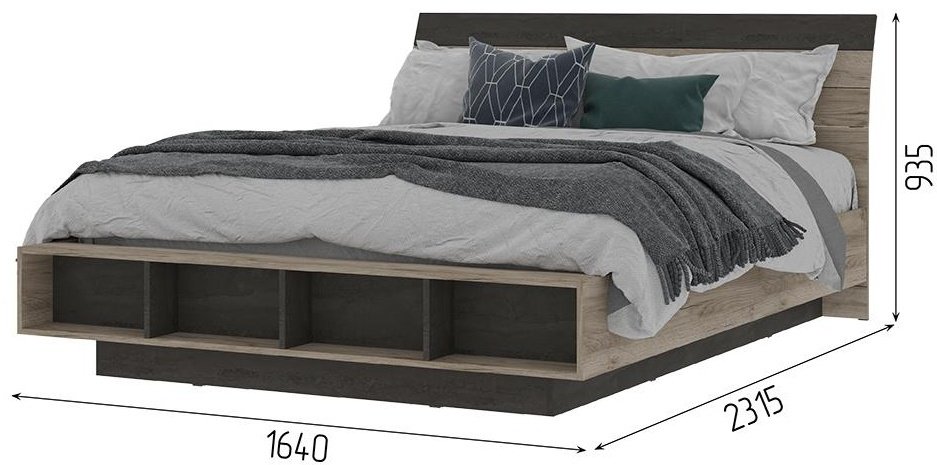 Кровать Doma Eding 8451 160x200см с матрасом темно-серый/темно-коричневый купить,NaN