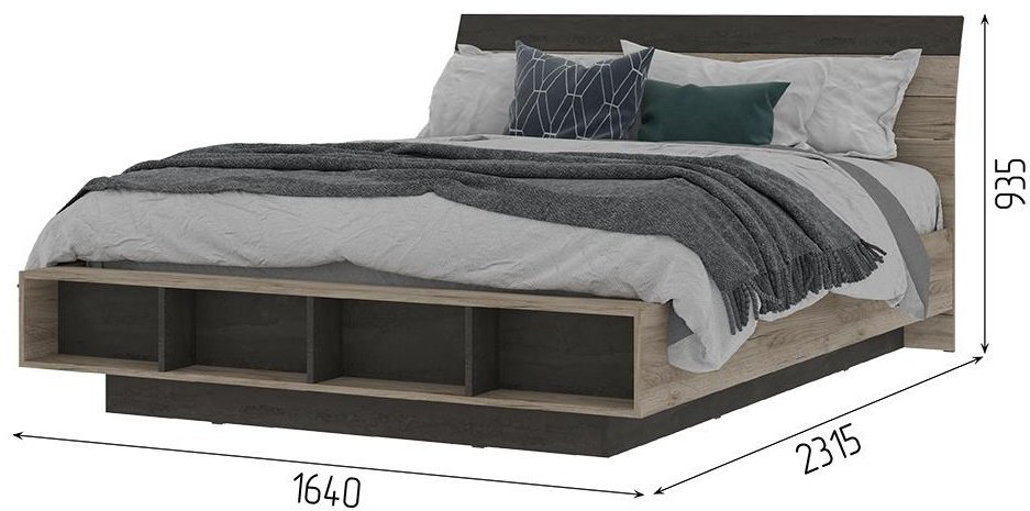 Кровать Doma Eding 8451 160x200см с матрасом темно-серый/темно-коричневый купить,NaN