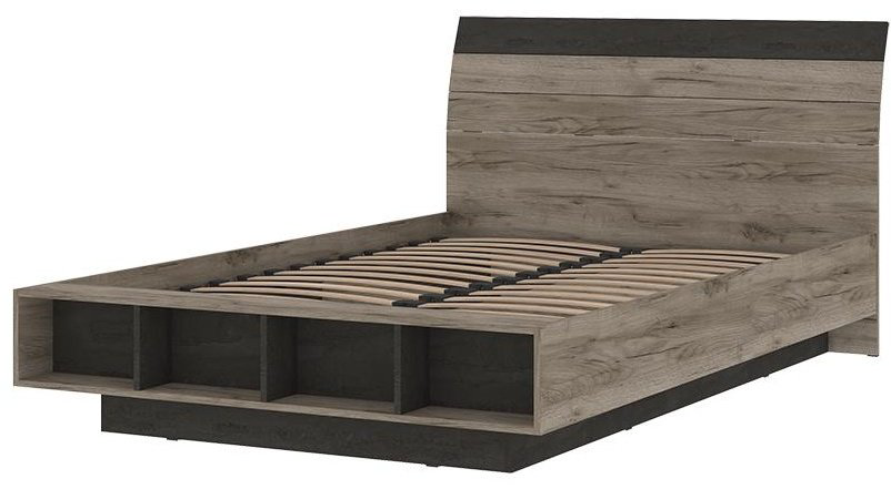Кровать Doma Eding 8451 160x200см с матрасом темно-серый/темно-коричневый купить,NaN