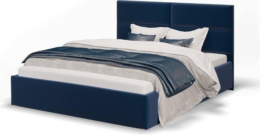 Кровать Doma SI-160х200 160x200см с матрасом синяя купить,NaN