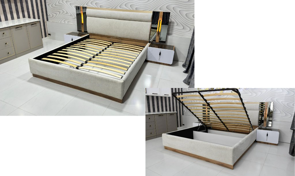 Кровать Doma DV-180 180x200см с матрасом бело-коричневая купить,NaN