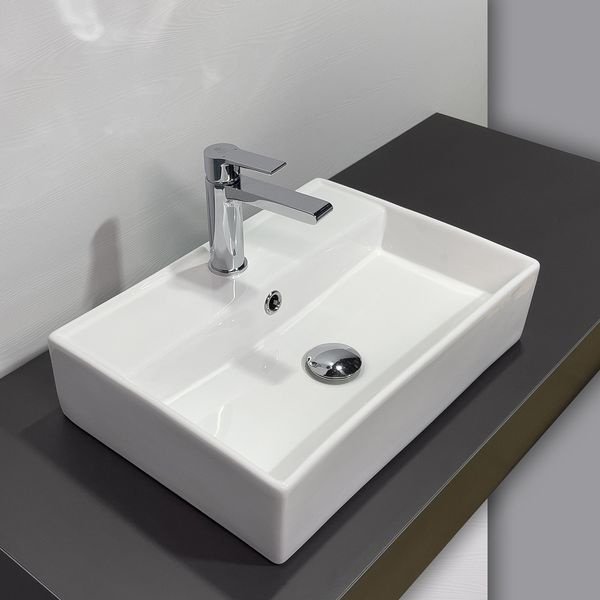 Раковина Comforty 7657D накладная прямоугольная 35, санфарфор