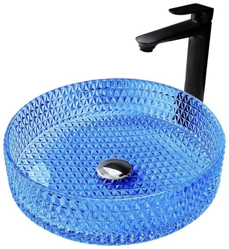 Раковина Abber Glas AK2301DB накладная круглая 39.5 см, стекло