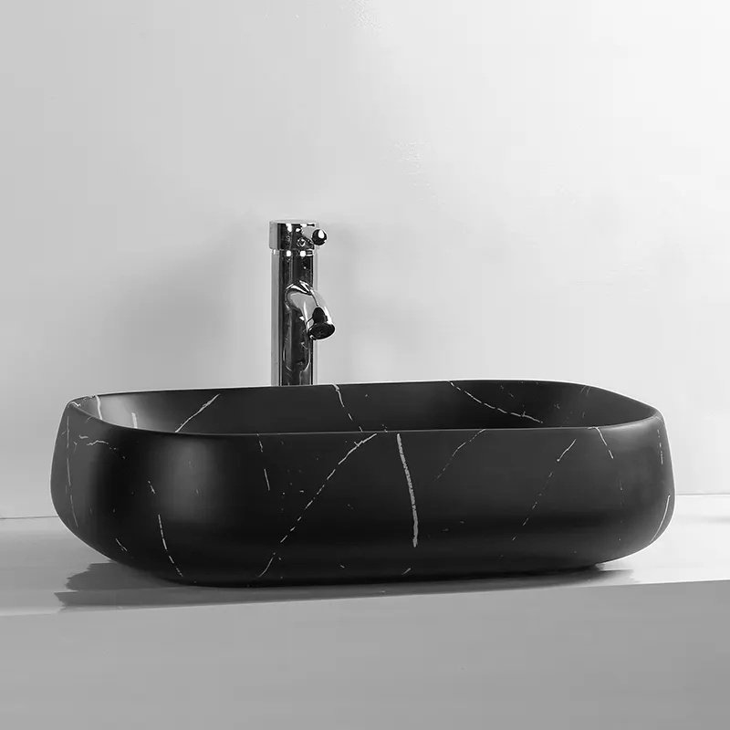 Раковина CeruttiSPA CR0086 MMB1 накладная прямоугольная 56.5 см, фарфор
