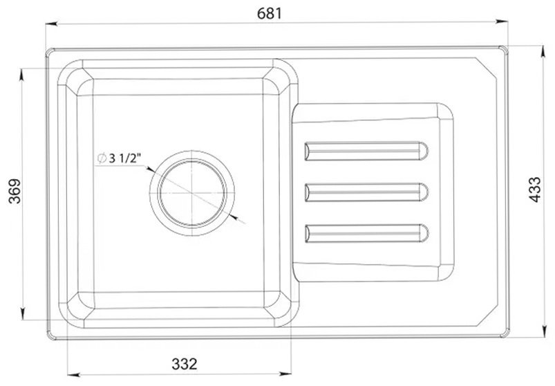 Кухонная мойка GranFest SM680 врезная 68.1х43х16.5 см, искусственный камень