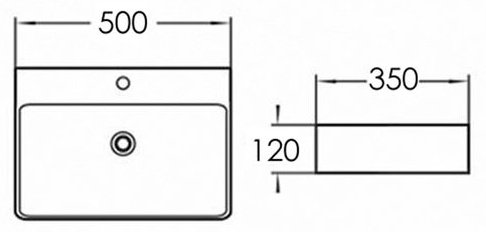 Раковина Comforty 7657D накладная прямоугольная 35, санфарфор купить,65570