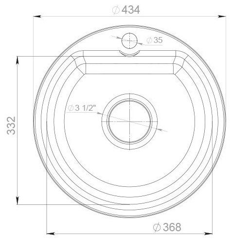 Кухонная мойка GranFest SM435 врезная 43.2х37х16.5 см, искусственный камень