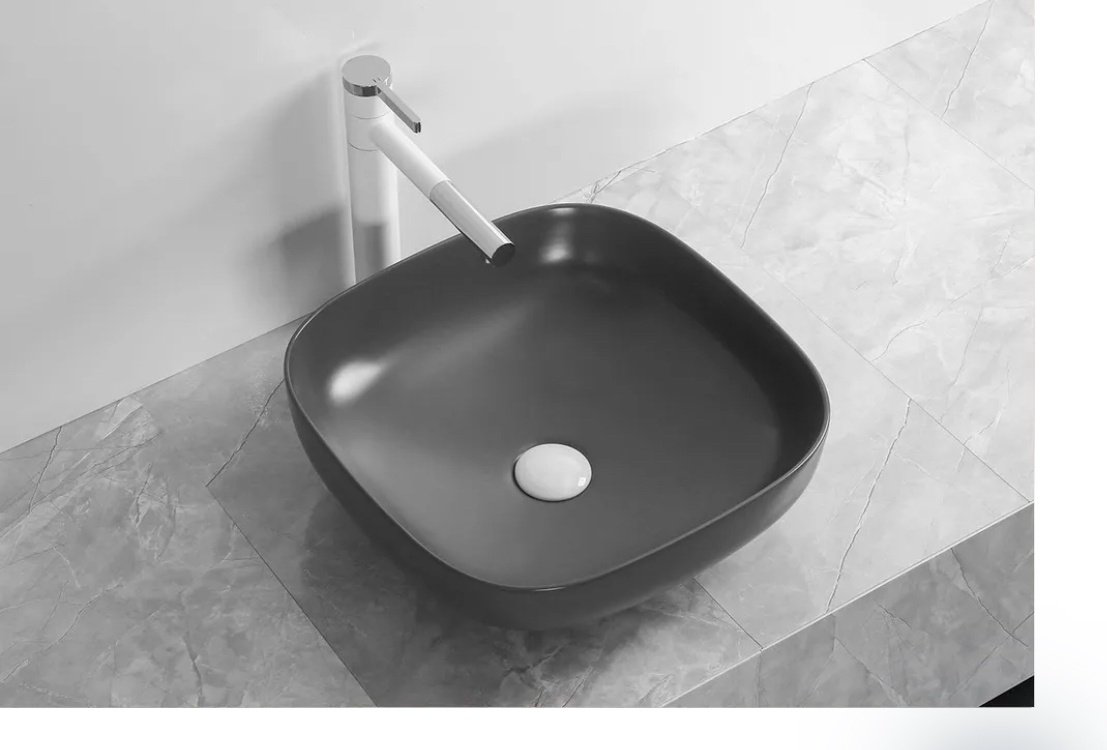 Раковина Cerutti CR2677 накладная квадратная 42 см, фарфор