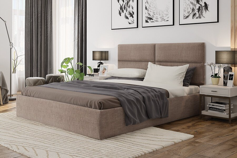 Кровать Doma SI-160х200 160x200см с матрасом коричневая купить,NaN