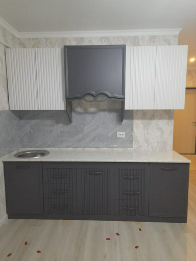 Кухонный гарнитур DOMA , 240x227х60 см, ЛДСП, белый, темно-серый