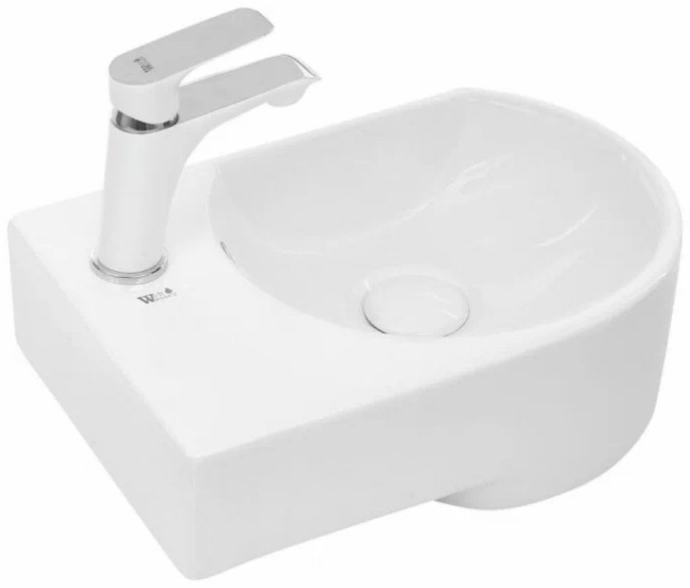 Раковина WeltWasser AISBACH 5014 L подвесная нестандартная 41 см, фаянс купить,NaN