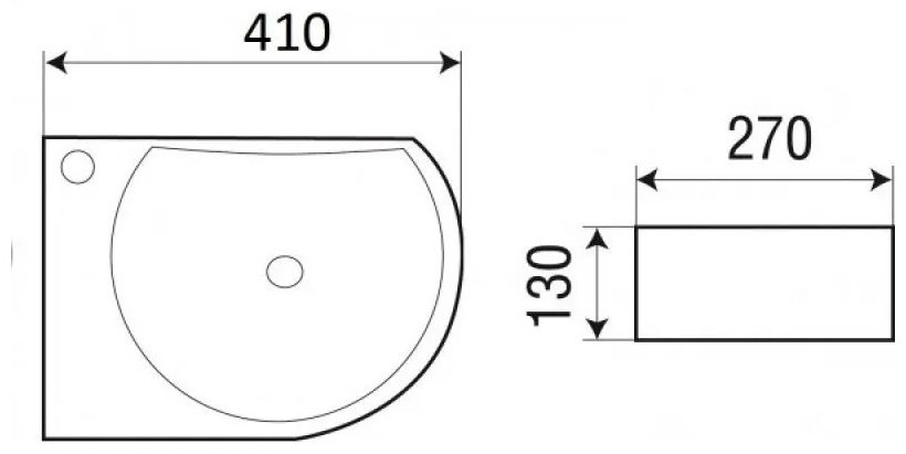 Раковина WeltWasser AISBACH 5014 L подвесная нестандартная 41 см, фаянс купить,NaN