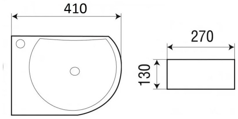 Раковина WeltWasser AISBACH 5014 L подвесная нестандартная 41 см, фаянс купить,NaN