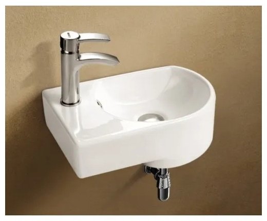 Раковина WeltWasser AISBACH 5014 L подвесная нестандартная 41 см, фаянс купить,NaN