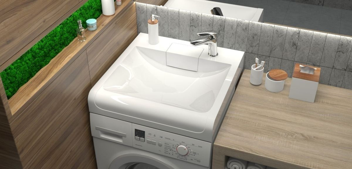 Раковина Marrbaxx V56D1 к-т над стиральной машиной квадратная 60х60 мм, искусственный мрамор купить,109491