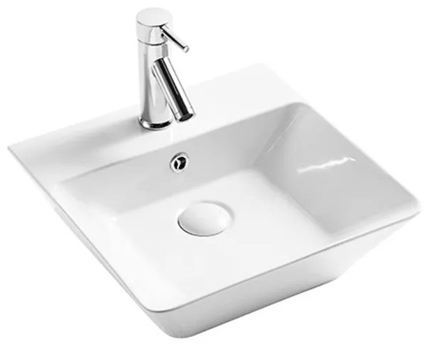 Раковина WeltWasser ELBACH 2252 накладная квадратная 41.5 см, фаянс купить,NaN