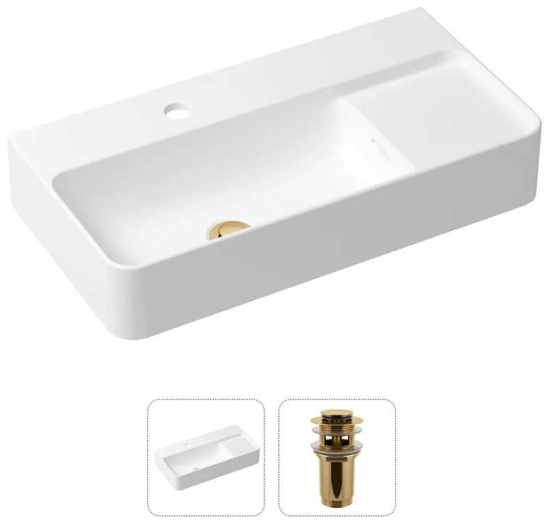 Раковина Lavinia Boho 21520882, Комплект 2 в 1 Lavinia Boho Bathroom Sink (состоит из 33311011, 182131000), цвет золото накладная прямоугольная 31, фарфор купить,NaN