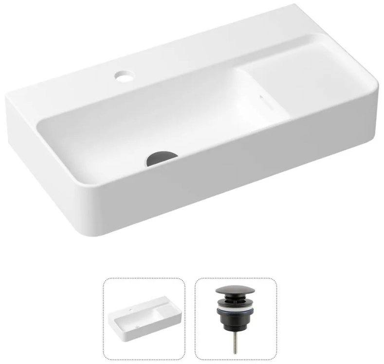 Раковина Lavinia Boho 21520881, Комплект 2 в 1 Lavinia Boho Bathroom Sink (состоит из 33311011, 182140000), цвет матовый черный накладная прямоугольная 31, фарфор купить,NaN