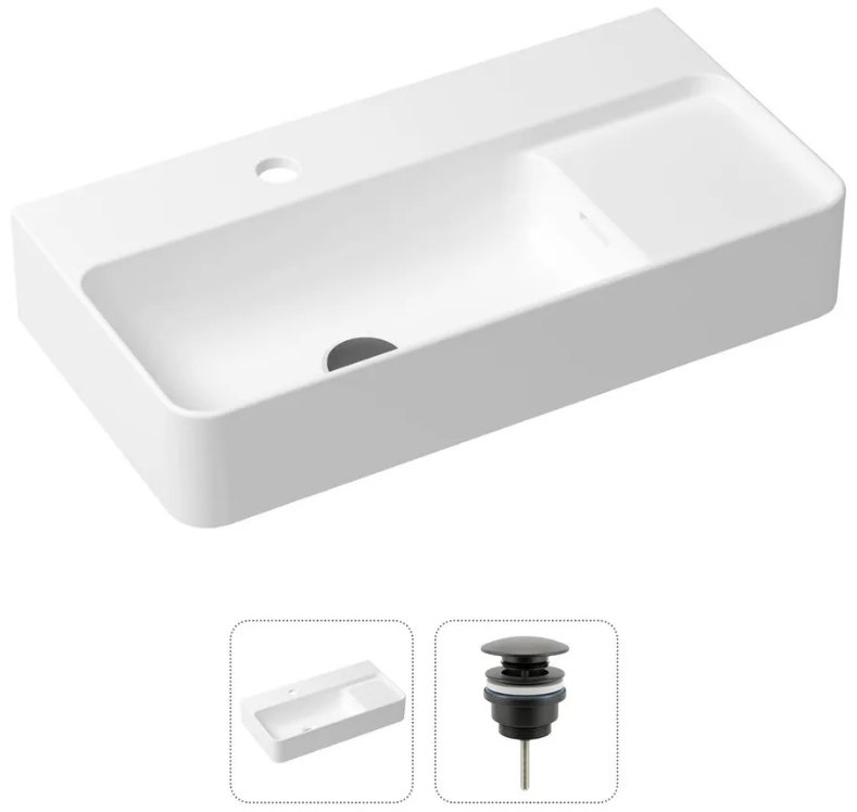 Раковина Lavinia Boho 21520881, Комплект 2 в 1 Lavinia Boho Bathroom Sink (состоит из 33311011, 182140000), цвет матовый черный накладная прямоугольная 31, фарфор купить,NaN