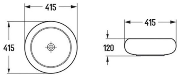 Раковина Comforty 78651 накладная круглая 41.5, фарфор