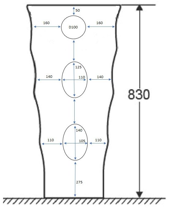Раковина с пьедесталом 42 см Ceruttispa CT7833