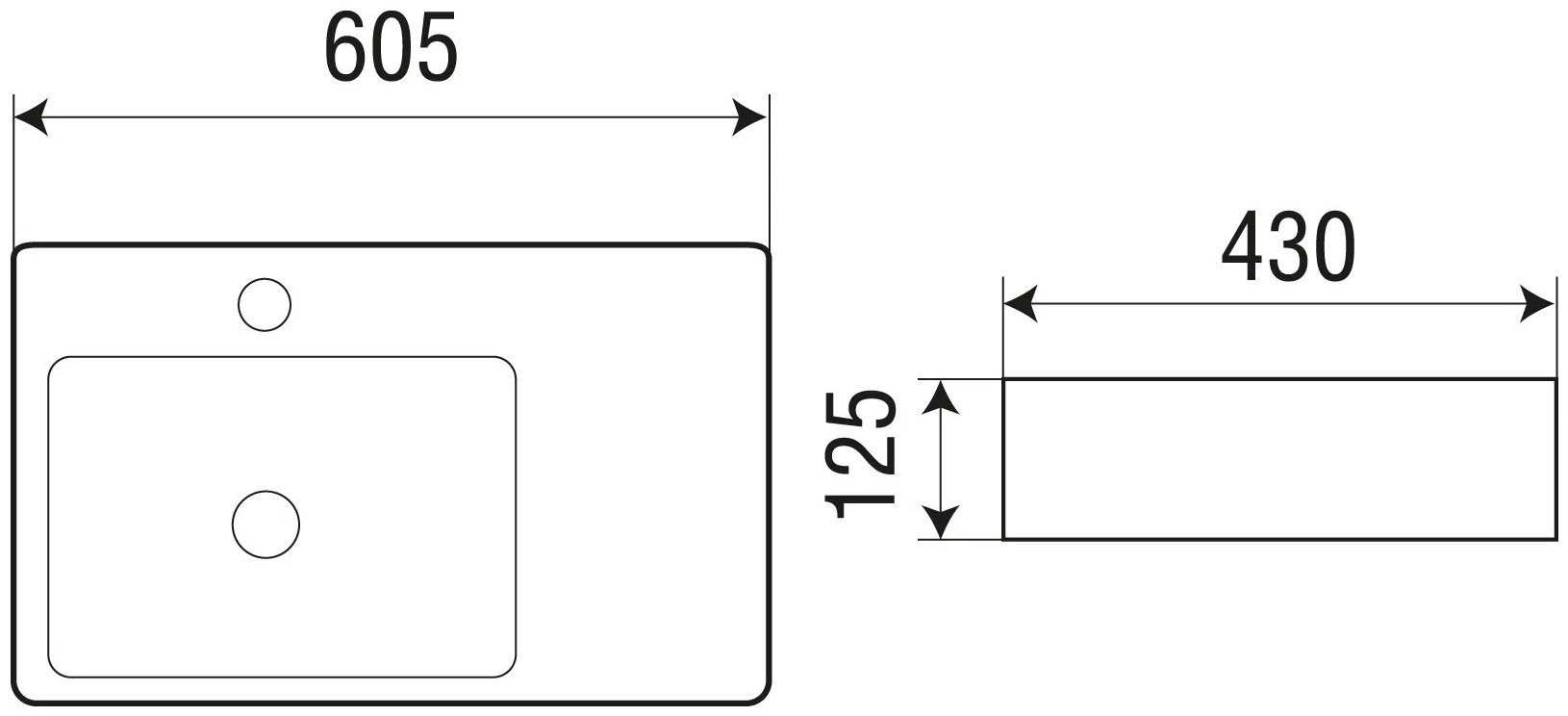Раковина WeltWasser Elbach 2223 R накладная прямоугольная 60.5, фаянс купить,97700