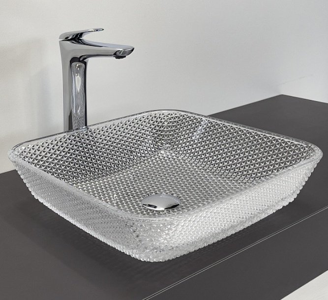 Раковина Comforty CF23001 накладная квадратная 40, стекло купить,141389