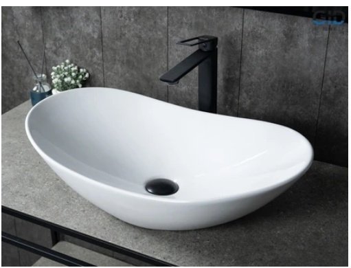 Раковина GID-ceramic N9811 накладная овальная 61, керамика