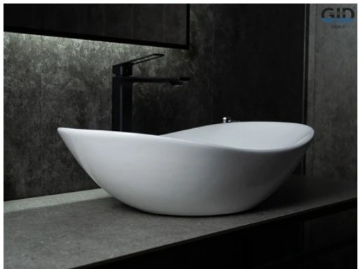 Раковина GID-ceramic N9811 накладная овальная 61, керамика купить,59990