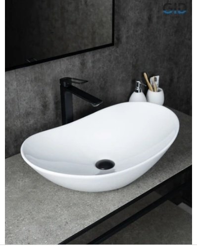 Раковина GID-ceramic N9811 накладная овальная 61, керамика