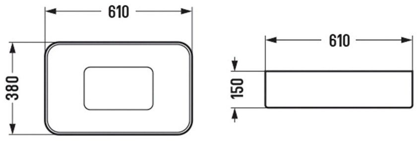Раковина WeltWasser WW ELBACH 78575-60 MT-BL накладная прямоугольная 61 см, фаянс купить,121400