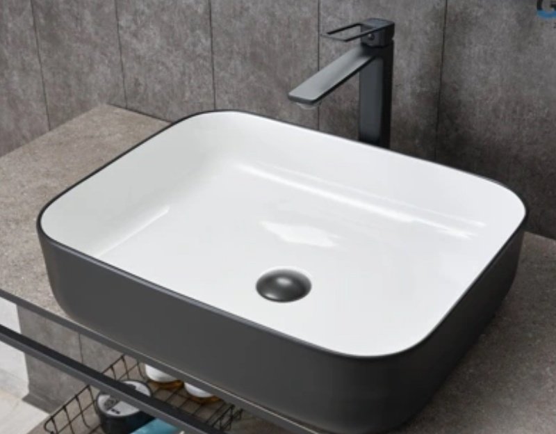 Раковина GID-ceramic Nc366 накладная прямоугольная 50, керамика