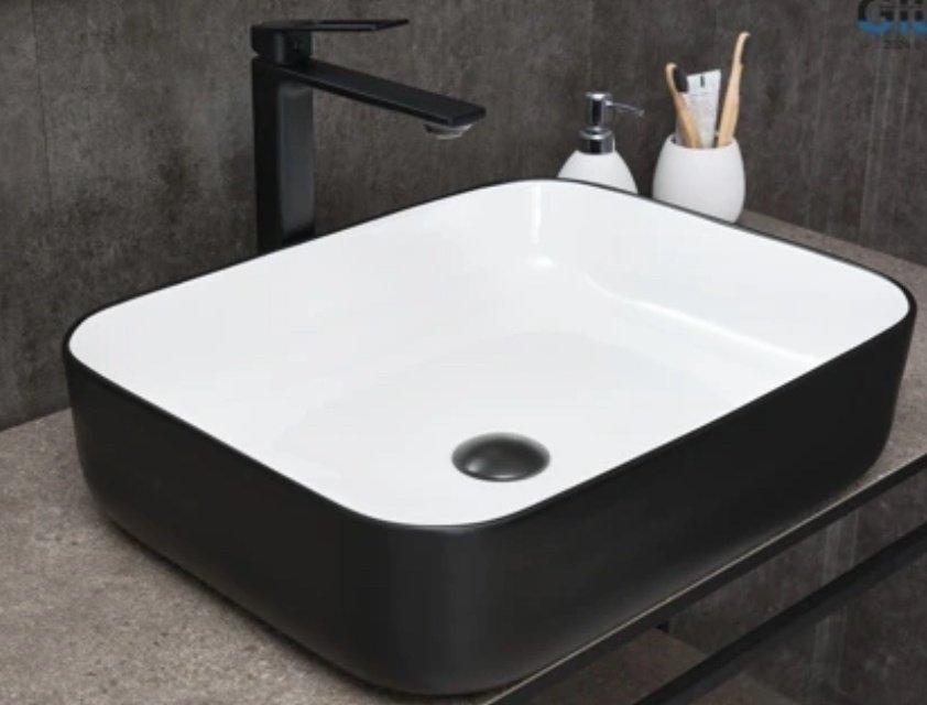 Раковина GID-ceramic Nc366 накладная прямоугольная 50, керамика