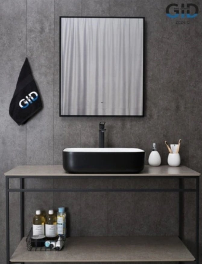 Раковина GID-ceramic Nc366 накладная прямоугольная 50, керамика