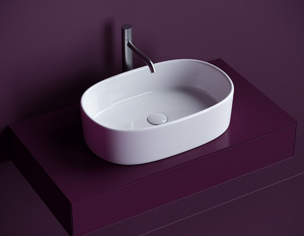 Раковина Ceramicanova CN6075 накладная овальная 56, санфарфор