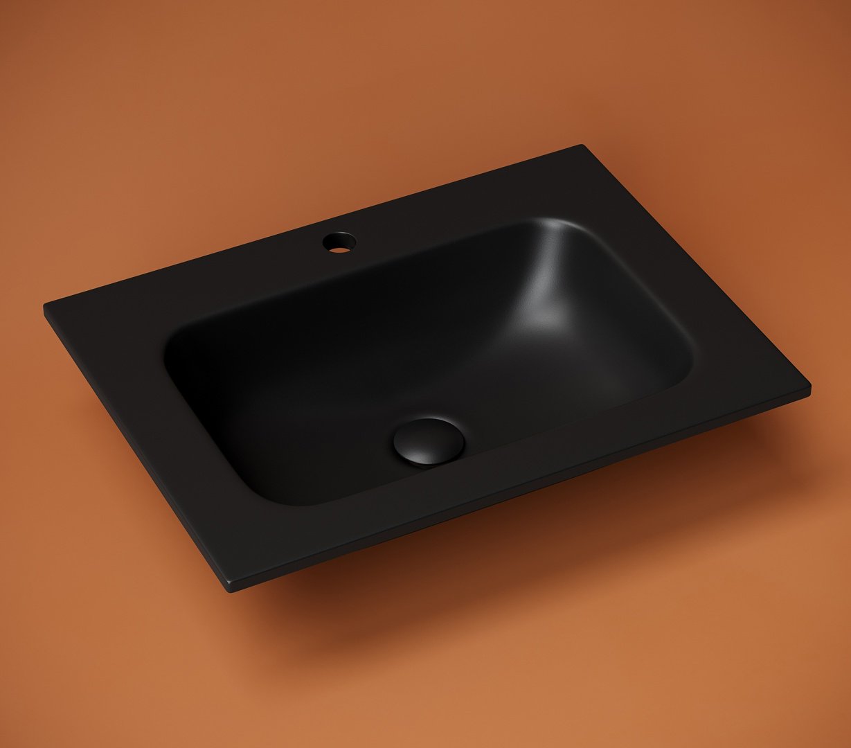 Раковина Ceramicanova CN7011MB накладная прямоугольная 45.7, мрамор