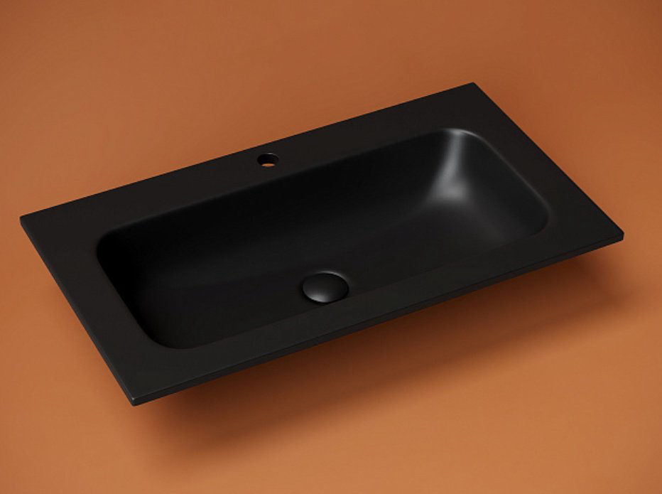 Раковина Ceramicanova CN7012MB врезная прямоугольная 81, санфарфор