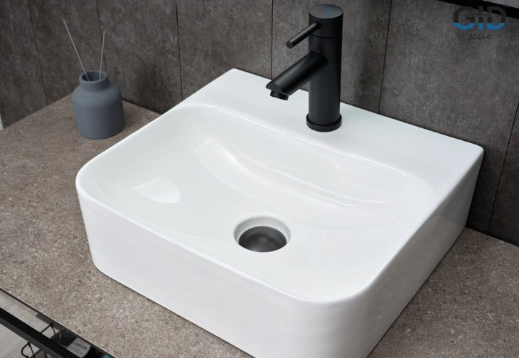 Раковина GID-ceramic 51217 N9257 накладная прямоугольная 39, керамика купить,55600