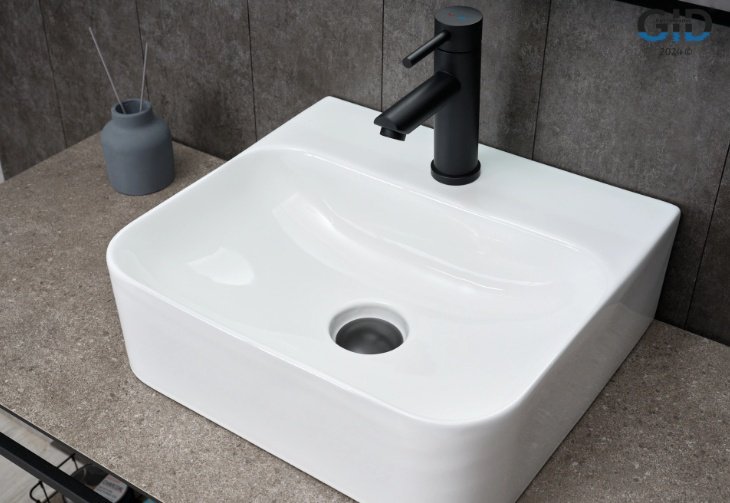 Раковина GID-ceramic 51217 N9257 накладная прямоугольная 39, керамика