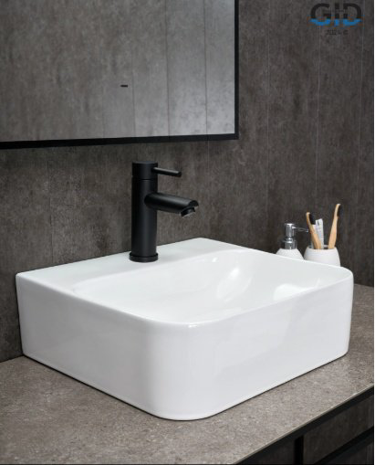 Раковина GID-ceramic 51217 N9257 накладная прямоугольная 39, керамика купить,55600