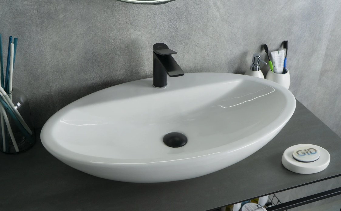 Раковина GID-ceramic N9435 накладная овальная 73, керамика купить,67100