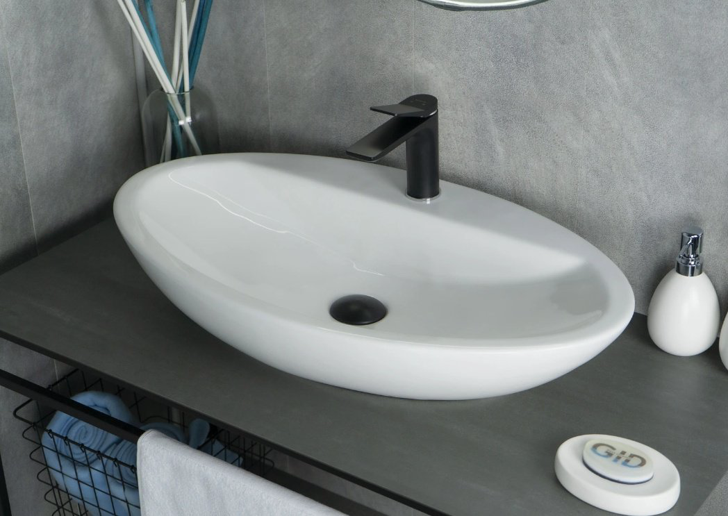 Раковина GID-ceramic N9435 накладная овальная 73, керамика купить,67100