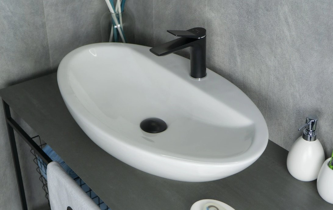 Раковина GID-ceramic N9435 накладная овальная 73, керамика купить,67100
