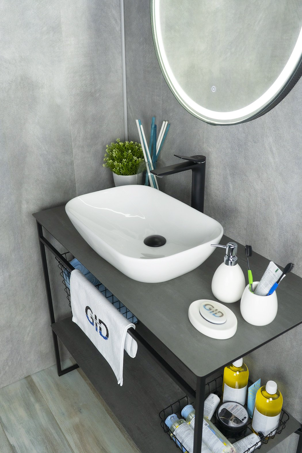 Раковина GID-ceramic N9447 накладная прямоугольная 34, фаянс купить,84400