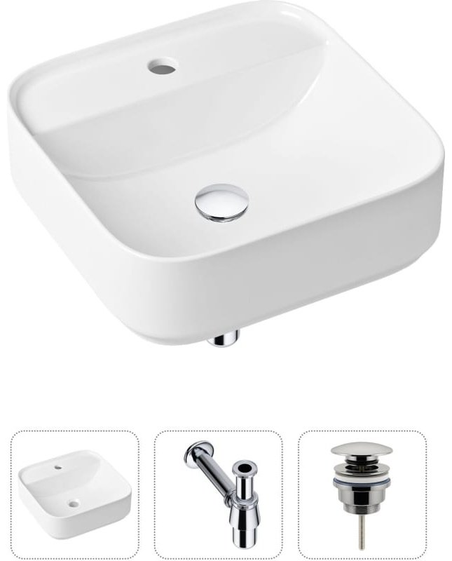 Раковина Lavinia Boho Bathroom Sink 21520274 накладная квадратная 42, санфарфор купить,NaN