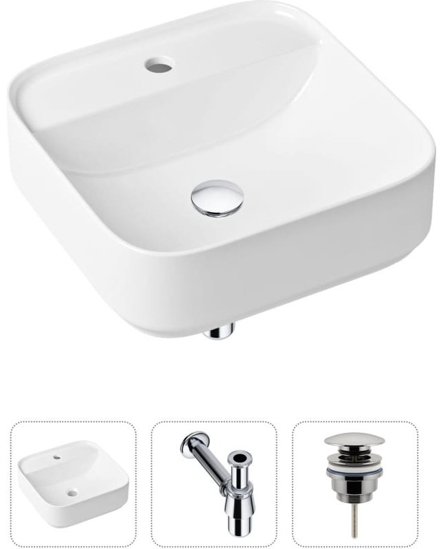 Раковина Lavinia Boho Bathroom Sink 21520274 накладная квадратная 42, санфарфор купить,NaN