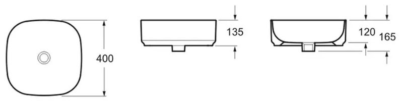 Раковина Lavinia Boho Bathroom Sink Slim 33311006 накладная квадратная 40, фарфор